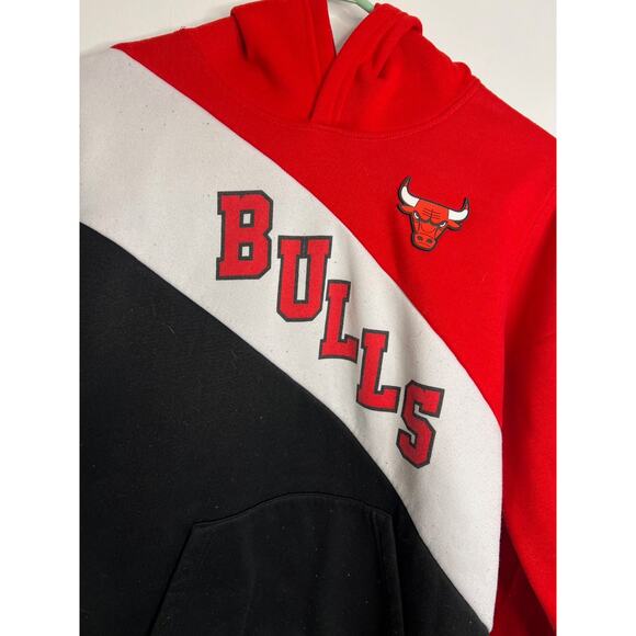 NBA Chicago Bulls Hoodie Kids Youth Large 14-16 Red/Gray/Black Colorblock L/S - Picture 5 of 12